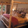 rustic canopy bed, church landing, white birch bed